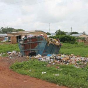 Ghana waste dumped in skip